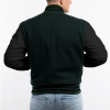 Dartmouth Green Wool Body & Black Leather Sleeves letterman jacket!